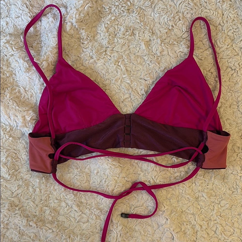 Maaji size medium reversible bikini top pink/mauve